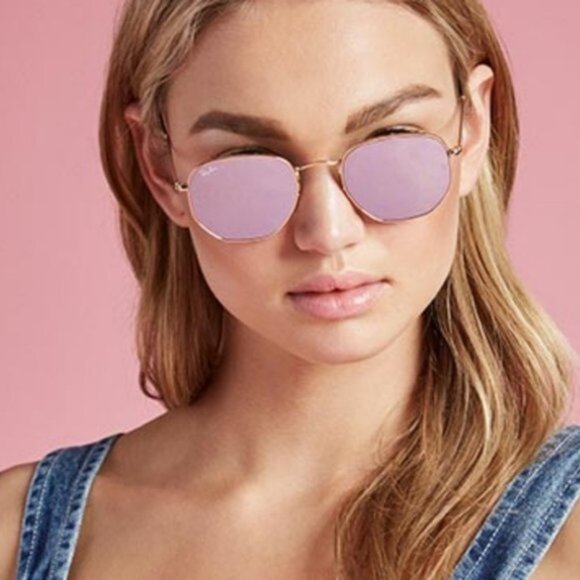 NWT Rayban Flat Hexagonal Lilac 💯Authentic 3548 - Picture 2 of 5